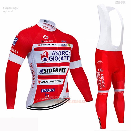 Androni Giocattoli Langarmtrikot 2019 und Lange Tragerhose Rot Wei